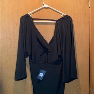 Black open back dress